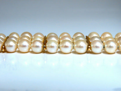 6.5mm Akoya pearls pearls bead bracelet 14kt
