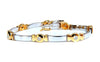 1.50 carat natural round diamond bezel flush set Diamond two-tone bracelet 14kt