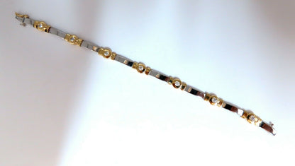 1.50 carat natural round diamond bezel flush set Diamond two-tone bracelet 14kt