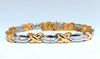 1.60ct natural baguette diamonds x bracelet 14 karat two-tone & safe chain