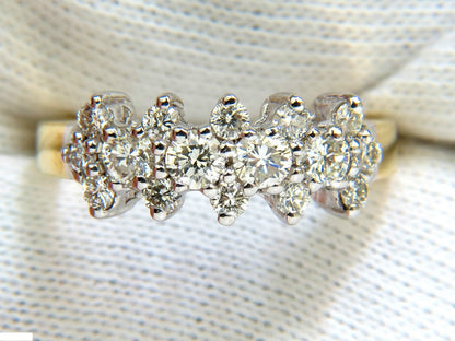 18KT 1.00CT DIAMONDS CLUSTER BAND RING EXCELLENT CUTS