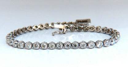 3.07 carat natural round diamonds tubular flush link tennis bracelet 14kt