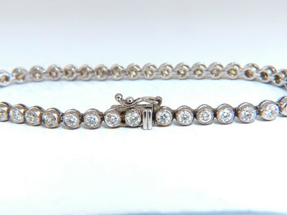 3.07 carat natural round diamonds tubular flush link tennis bracelet 14kt