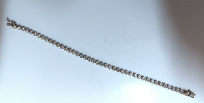 3.07 carat natural round diamonds tubular flush link tennis bracelet 14kt