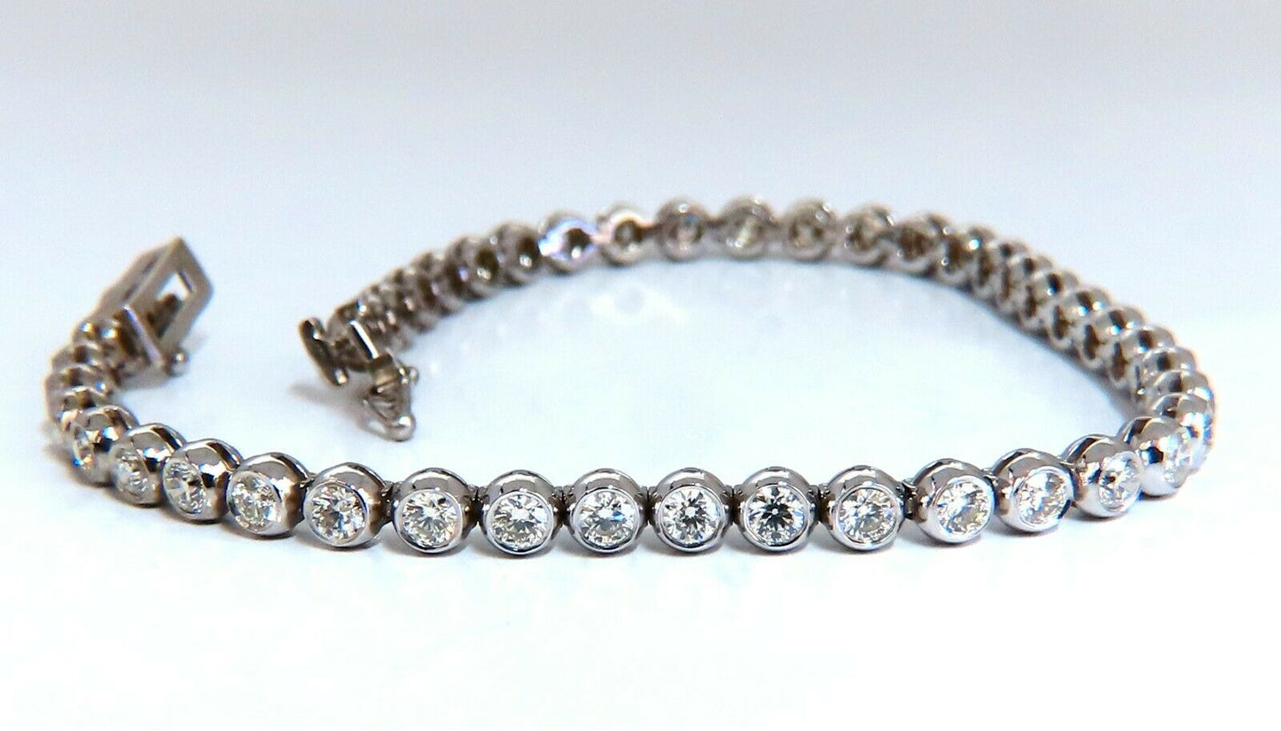 3.07 carat natural round diamonds tubular flush link tennis bracelet 14kt