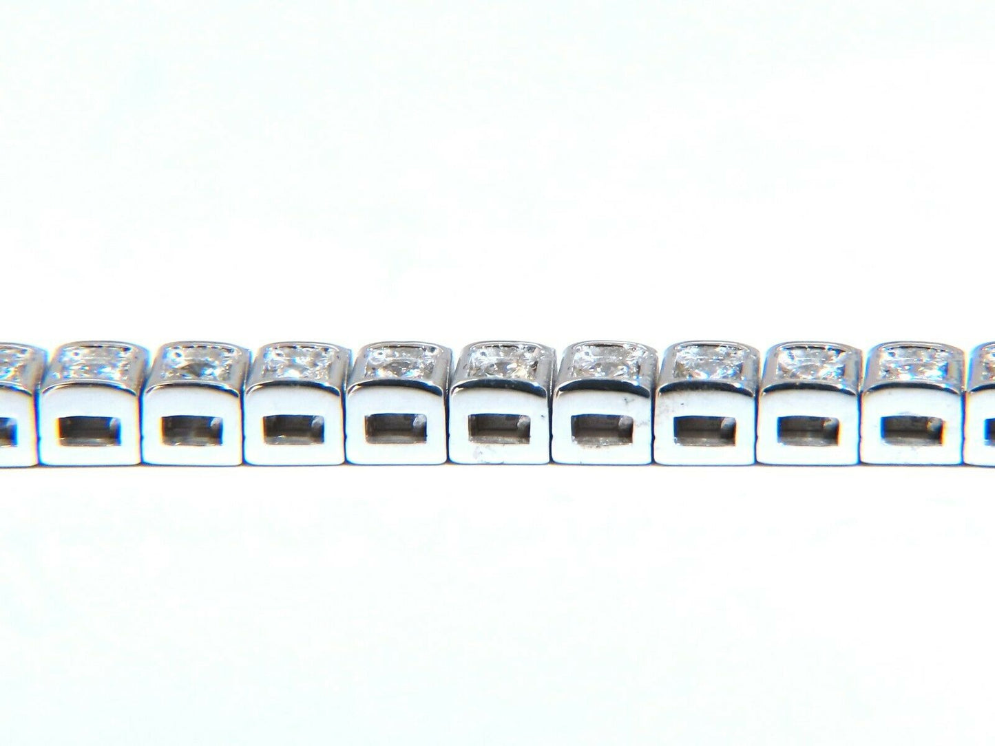 1.70ct natural round diamonds box link pave bracelet G/VS 14kt