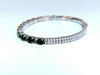 7ct Natural Emerald Diamond Bangle Bracelet 14kt White Gold