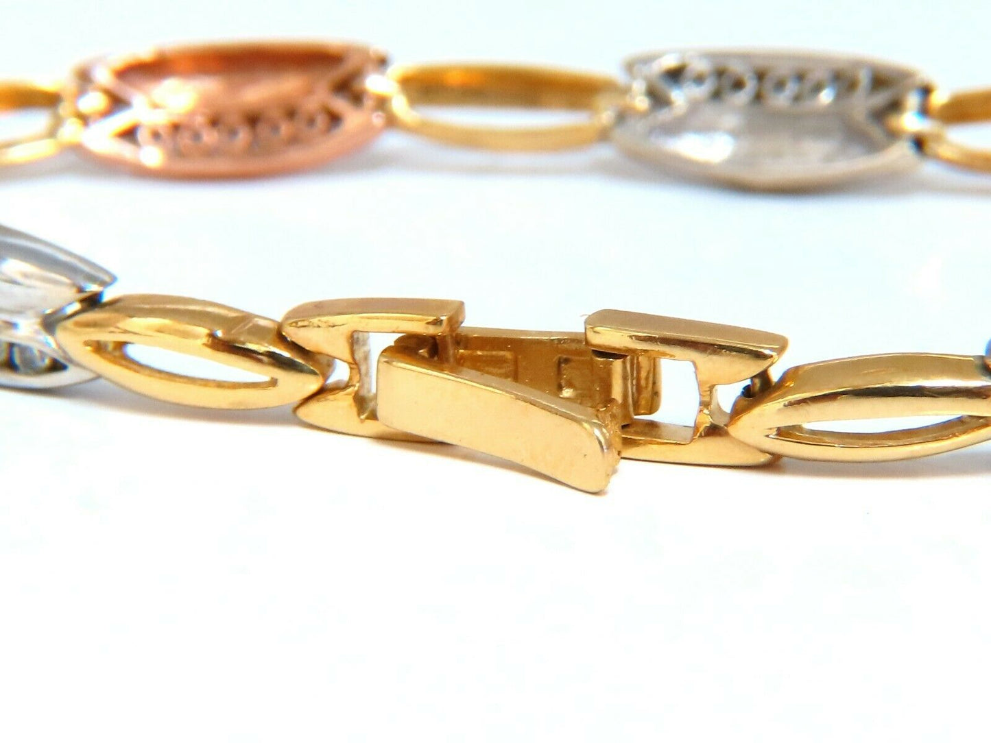 .70ct CZ channel set Arch link bracelet 14kt solid