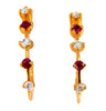 .40ct natural Ruby Diamond semi hoop earrings 14 karat gold