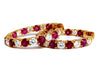 7.19ct natural Ruby diamonds hoop earrings 14kt yellow gold inside out