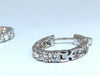 2.93ct Natural Round Diamond elongated hoop earrings 14kt 20m share prong