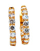 3.45ct Natural Round Diamond hoop earrings 14kt quarter sized & button snap