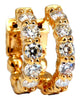 1.80ct Natural Round Diamond mini hoop earrings 14kt yellow gold Dime