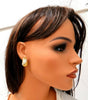 Basket weave natural 1.50ct diamond clip earrings 18kt