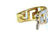 18kt Endless Greek Symbolic Bead set 1.20ct diamonds clip earrings