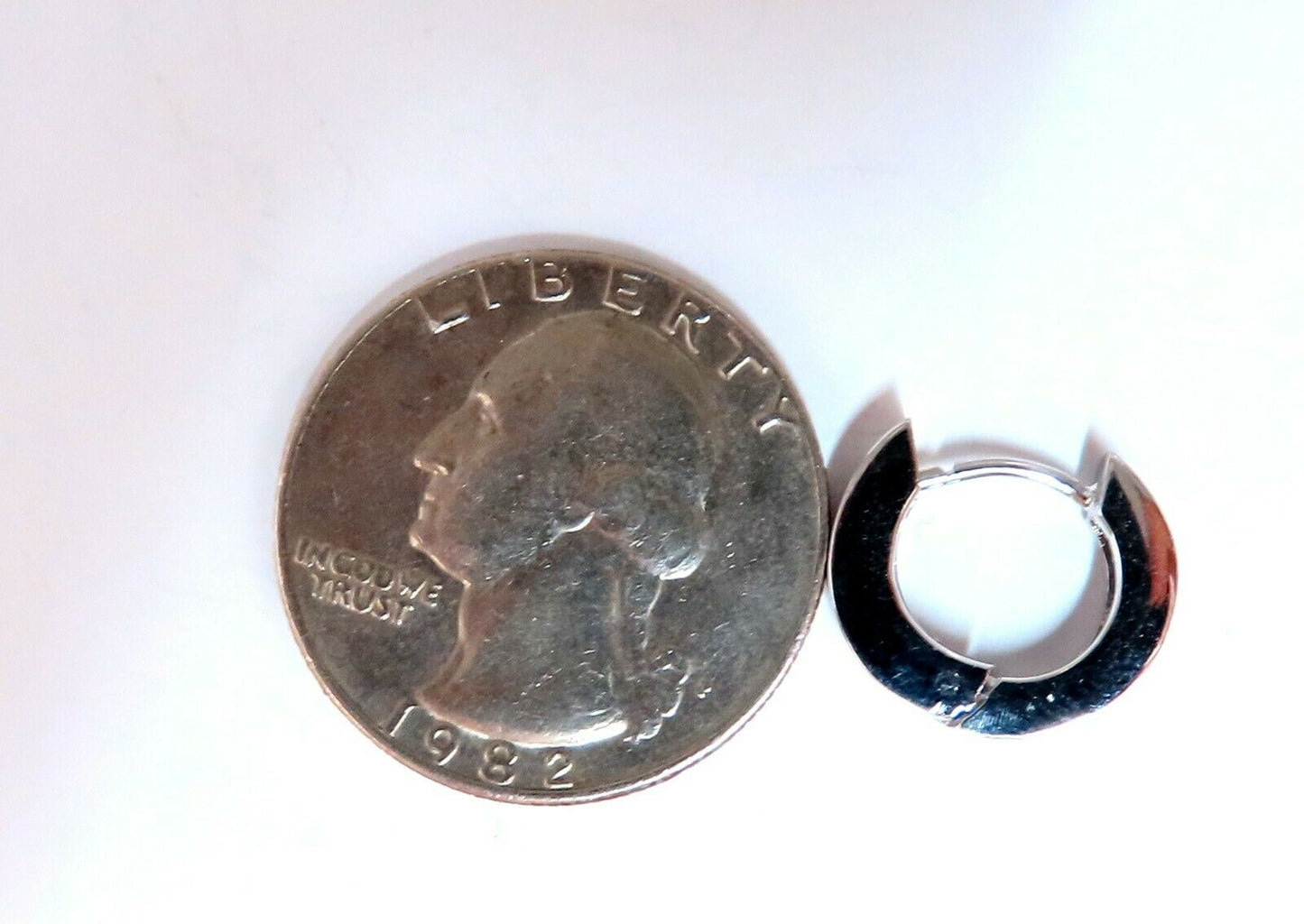 .40ct Natural Baguette Diamond mini hoop earring 14kt 14mm