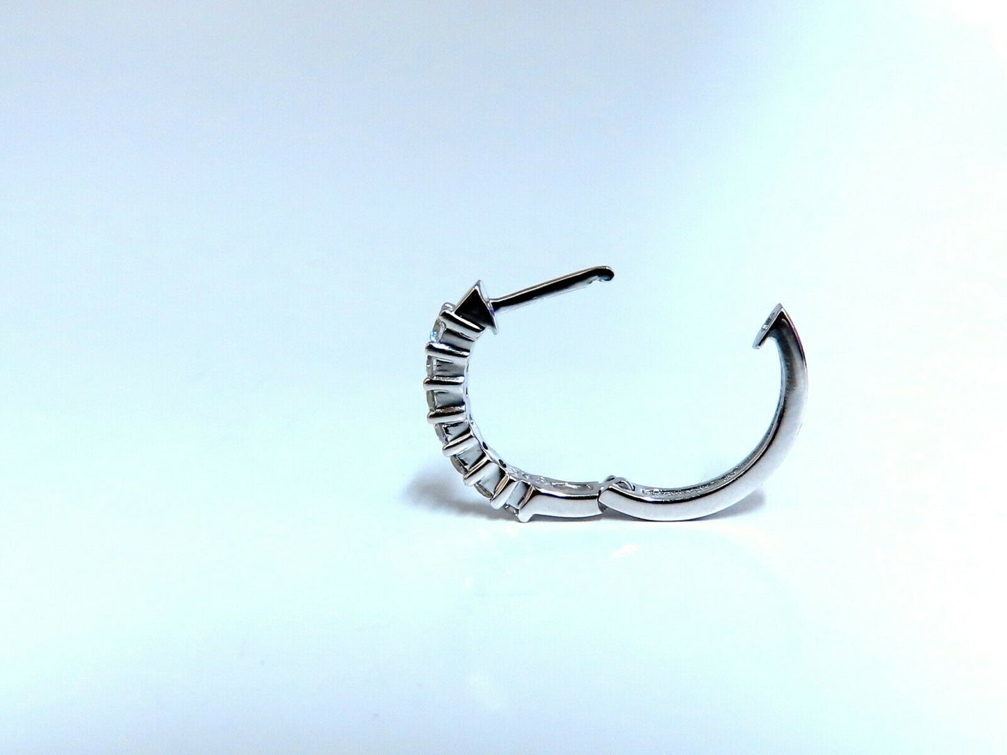 .30ct Natural Round Diamond mini hoop earring 14kt 14mm