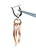 1.36ct natural diamonds rolling loop rings dangle earrings 14kt mult