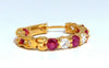 4.14ct natural Ruby diamonds hoop earrings 14kt yellow gold inside out