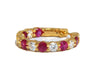 4.14ct natural Ruby diamonds hoop earrings 14kt yellow gold inside out