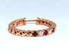 1.95ct natural Ruby diamonds hoop earrings 14kt rose gold inside out