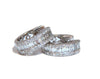 1.04ct round natural diamond huggie earrings 14kt baguette three row