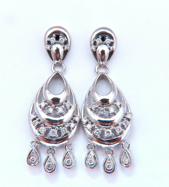 .60 carat natural diamond semi crescent dangle earrings 14kt