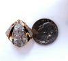 2ct. natural round diamond shell crest clip earrings 14kt