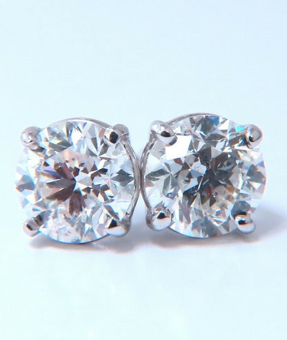 2.02ct Natural round brilliant diamond stud earrings 14 karat classic H/SI2
