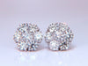 3.47ct. natural round diamond cluster earrings 14 karat floreta