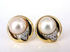 16.4mm Mabe Pearls .80ct Diamonds Clip Earrings 18kt Gold