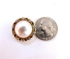 15mm Mabe Pearls .20ct Diamonds Clip Earrings 14kt Gold
