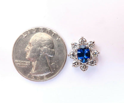 3.63ct Natural Sapphire Diamond Earrings 14kt Cluster Halo Prime