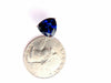 9.11ct. Trilliant cut Lab Sapphire Royal Blue stud earrings 14kt