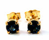 1ct Natural Sapphire Blue stud earrings 14kt