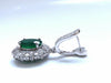 8.35ct Natural Oval Emeralds Diamond Dangle Earrings 18kt Halo Cluster