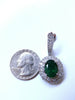 8.35ct Natural Oval Emeralds Diamond Dangle Earrings 18kt Halo Cluster