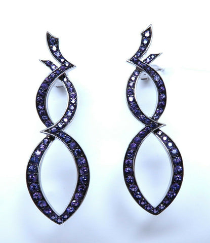 4.50ct natural purple amethyst clip earrings 18kt Cosmopolitan Mod deco