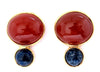Natural Cornelian & Lapis Lazuli earrings 14kt