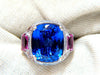 GIA Certified 13.01 natural Blue Tanzanite diamonds ring 14kt Pink Sapphires