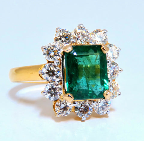 GIA Certified: 3.72ct Natural Emerald Diamonds Ring 14kt (F2)