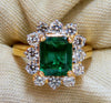 GIA Certified: 3.72ct Natural Emerald Diamonds Ring 14kt (F2)