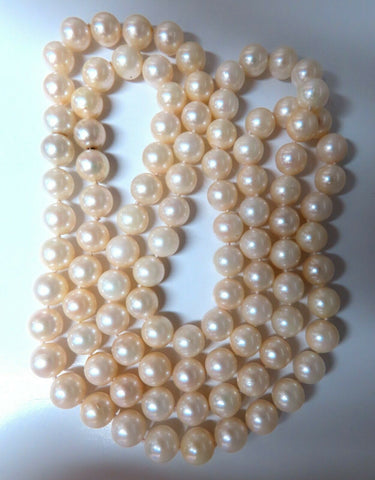 GIA certified Natural Akoya Pearls endless necklace 8.45mm