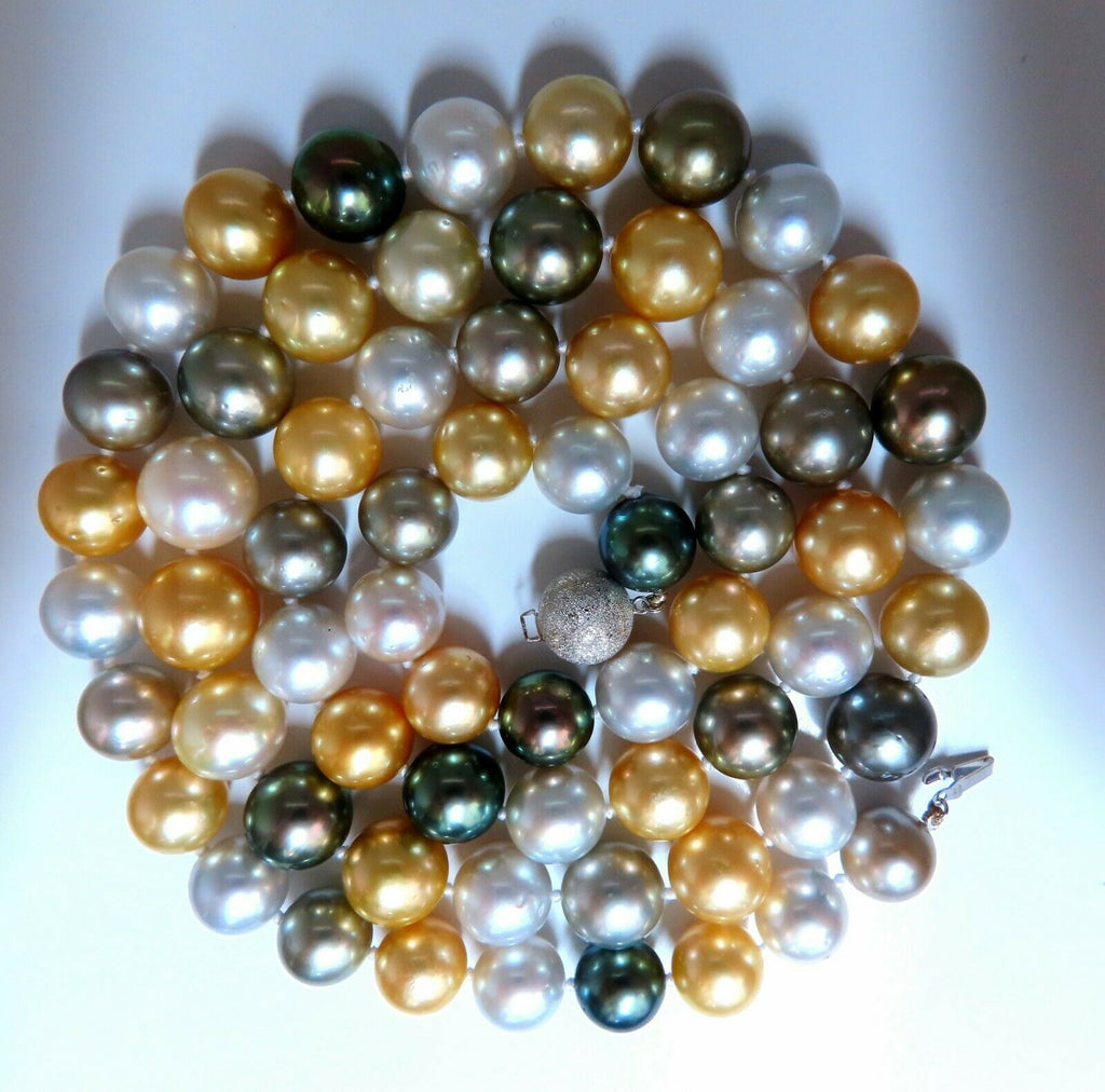 GIA certified Natural Multicolor Tahitian Saltwater Pearls