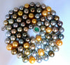 GIA certified Natural Multicolor Tahitian Saltwater Pearls necklace 11.5m 14k