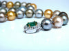 GIA certified Natural Multicolor Tahitian Saltwater Pearls necklace 11.5m 14k