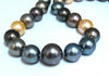 GIA certified Natural Multicolor Tahitian Saltwater Pearls necklace 13.5m 14k