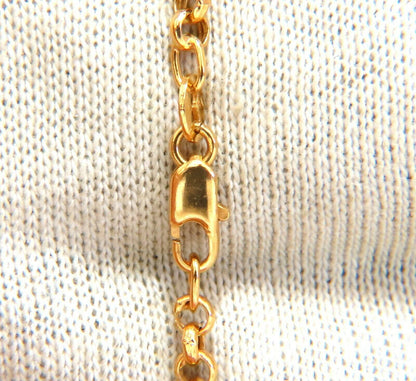 Five heart charm link bracelet 14 karat gold 7 inch