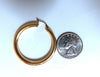 14Kt Gold Hoop Earrings Tubular Plain