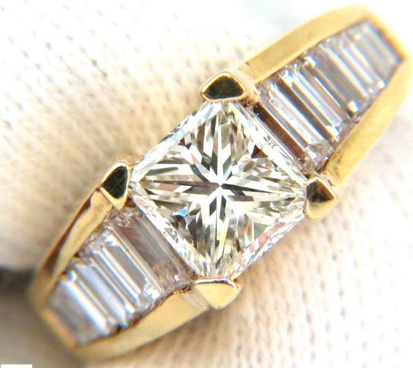 2.90CT 18KT BRILLIANT PRINCESS BAGUETTES DIAMOND RING MODERN DECO PRIME